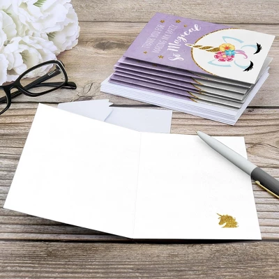 Big Dot Of Happiness Rainbow Unicorn - Magical Unicorn Baby Shower Or Birthday Party Thank You Cards (8 Count) 5 Big Dot Of Happiness Rainbow Unicorn - Magical Unicorn Baby Shower Or Birthday Party Thank You Cards (8 Count) - Image 3