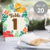 Big Dot Of Happiness Tropical Luau - Hawaiian Beach Party Double-Sided 5 X 7 Inches Cards - Table Numbers - 1-20