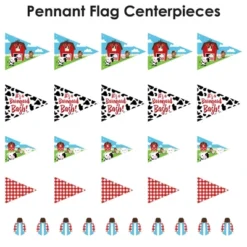 Big Dot Of Happiness Farm Animals - Triangle Barnyard Baby Shower Or Birthday Party Photo Props - Pennant Flag Centerpieces - Set Of 20 -Party Planers Store GUEST 330a1462 c91c 456a 8a4c 5f595b8c6542