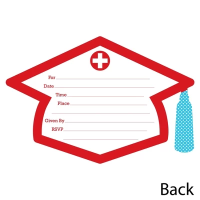 Big Dot Of Happiness Nurse Graduation - Shaped Fill-in Invitations - Medical Nursing Graduation Party Invitation Cards With Envelopes - Set Of 12 4 Big Dot Of Happiness Nurse Graduation - Shaped Fill-in Invitations - Medical Nursing Graduation Party Invitation Cards With Envelopes - Set Of 12 - Image 2