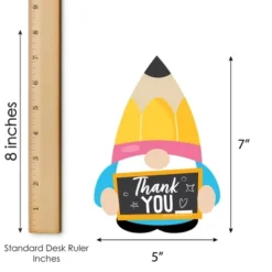Big Dot Of Happiness School Gnomes - Shaped Thank You Cards - Teacher And Classroom Decorations Thank You Note Cards With Envelopes - Set Of 12 -Party Planers Store GUEST 34f54296 5eb3 4077 bcd8 e3adf4c26f63