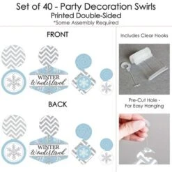 Big Dot Of Happiness Winter Wonderland - Snowflake Holiday Party And Winter Wedding Hanging Decor - Party Decoration Swirls - Set Of 40 -Party Planers Store GUEST 3587837a 4534 4fca 9c04 2de73d8d7e87