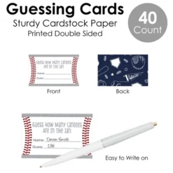 Big Dot Of Happiness Batter Up - Baseball - How Many Candies Baby Shower Or Birthday Party Game - 1 Stand And 40 Cards - Candy Guessing Game -Party Planers Store GUEST 392fa6ee 40de 45d0 8cec 7bf24014f372