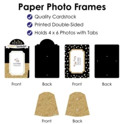 Big Dot Of Happiness Adult Happy Birthday - Gold - Birthday Party 4x6 Picture Display - Paper Photo Frames - Set Of 12 -Party Planers Store GUEST 39898913 1821 45b1 9c9f 4d69adddd803