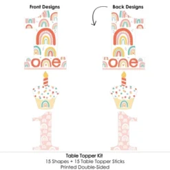 Big Dot Of Happiness 1st Birthday Hello Rainbow - Boho First Birthday Party Centerpiece Sticks - Table Toppers - Set Of 15 -Party Planers Store GUEST 39ed672c 5876 41de b0c7 f1a909ca4e1d