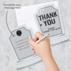 Big Dot Of Happiness Graveyard Tombstones - Shaped Thank You Cards - Halloween Party Thank You Note Cards With Envelopes - Set Of 12