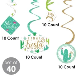 Big Dot Of Happiness Final Fiesta - Last Fiesta Bachelorette Party Hanging Decor - Party Decoration Swirls - Set Of 40 -Party Planers Store GUEST 3dfa485a e818 43ac 8d21 6a57a9994f65