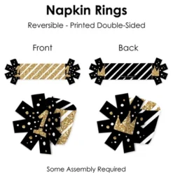 Big Dot Of Happiness 1st Birthday Little Mr. Onederful - Boy First Birthday Party Paper Napkin Holder - Napkin Rings - Set Of 24 -Party Planers Store GUEST 3ea297bf 69c1 43d8 beae d21335f11603