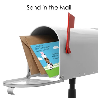 Big Dot Of Happiness Farm Animals - Fill-In Cards - Barnyard Baby Shower Or Birthday Party Fold And Send Invitations - Set Of 8 7 Big Dot Of Happiness Farm Animals - Fill-In Cards - Barnyard Baby Shower Or Birthday Party Fold And Send Invitations - Set Of 8 - Image 5