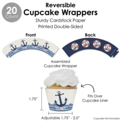 Big Dot Of Happiness Ahoy - Nautical - Baby Shower Or Birthday Party Favors And Cupcake Kit - Fabulous Favor Party Pack - 100 Pieces -Party Planers Store GUEST 402b0a5f 1672 4658 8e74 163ded85a68d