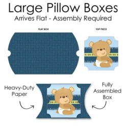Big Dot Of Happiness Baby Boy Teddy Bear - Favor Gift Boxes - Baby Shower Large Pillow Boxes - Set Of 12 -Party Planers Store GUEST 4085abed 948b 4d27 a5ec 662b260b3c86