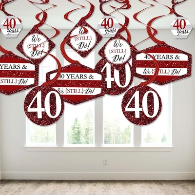 Big Dot Of Happiness We Still Do - 40th Wedding Anniversary - Anniversary Party Hanging Decor - Party Decoration Swirls - Set Of 40 4 Big Dot Of Happiness We Still Do - 40th Wedding Anniversary - Anniversary Party Hanging Decor - Party Decoration Swirls - Set Of 40 - Image 2