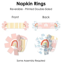 Big Dot Of Happiness Hello Rainbow - Boho Baby Shower And Birthday Party Paper Napkin Holder - Napkin Rings - Set Of 24 -Party Planers Store GUEST 41882091 6951 41ca 8e0c 7877f04309ab