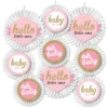 Big Dot Of Happiness Hello Little One - Pink And Gold - Hanging Girl Baby Shower Tissue Decoration Kit - Paper Fans - Set Of 9 -Party Planers Store GUEST 422667a2 845d 48c3 8b43 bdee0dbe5c8c
