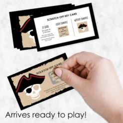 Big Dot Of Happiness Beware Of Pirates - Pirate Birthday Party Game Scratch Off Cards - 22 Count