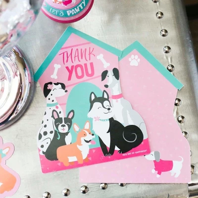 Big Dot Of Happiness Pawty Like A Puppy Girl - Shaped Thank You Cards - Pink Dog Baby Shower Or Birthday Party Thank You Cards & Envelopes - Set Of 12 7 Big Dot Of Happiness Pawty Like A Puppy Girl - Shaped Thank You Cards - Pink Dog Baby Shower Or Birthday Party Thank You Cards & Envelopes - Set Of 12 - Image 5