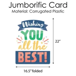 Big Dot Of Happiness Wishing You All The Best - Good Luck Retirement Going Away Giant Greeting Card - Big Shaped Jumborific Card - 16.5 X 22 Inches -Party Planers Store GUEST 42db4f09 bbb1 47ad 965d 9074629a4d75