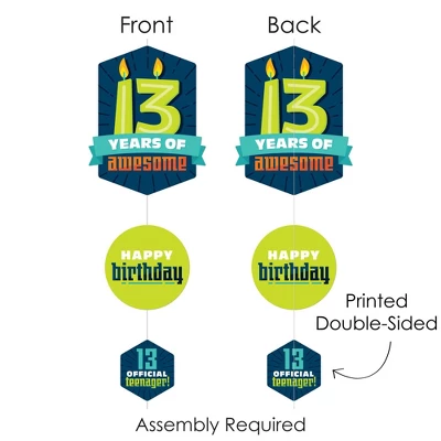 Big Dot Of Happiness Boy 13th Birthday - Official Teenager Birthday Party DIY Dangler Backdrop - Hanging Vertical Decorations - 30 Pieces 7 Big Dot Of Happiness Boy 13th Birthday - Official Teenager Birthday Party DIY Dangler Backdrop - Hanging Vertical Decorations - 30 Pieces - Image 5