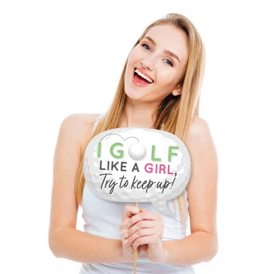 Big Dot Of Happiness Golf Girl - Pink Birthday Party Or Baby Shower Photo Booth Props Kit - 20 Count 4 Big Dot Of Happiness Golf Girl - Pink Birthday Party Or Baby Shower Photo Booth Props Kit - 20 Count - Image 2