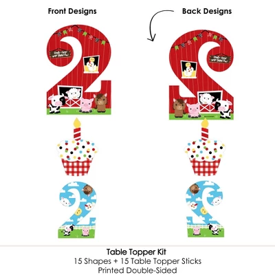 Big Dot Of Happiness 2nd Birthday Farm Animals - Barnyard Second Birthday Party Centerpiece Sticks - Table Toppers - Set Of 15 6 Big Dot Of Happiness 2nd Birthday Farm Animals - Barnyard Second Birthday Party Centerpiece Sticks - Table Toppers - Set Of 15 - Image 4