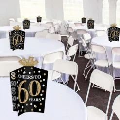 Big Dot Of Happiness Adult 60th Birthday - Gold - Table Decorations - Birthday Party Fold And Flare Centerpieces - 10 Count -Party Planers Store GUEST 46ec9675 6ec2 436b b6b6 afaa3f4265c8