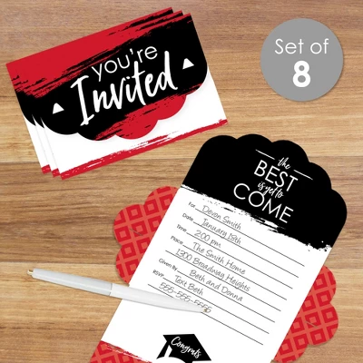 Big Dot Of Happiness Red Grad - Best Is Yet To Come - Fill-In Cards - Red Graduation Party Fold And Send Invitations - Set Of 8 3 Big Dot Of Happiness Red Grad - Best Is Yet To Come - Fill-In Cards - Red Graduation Party Fold And Send Invitations - Set Of 8