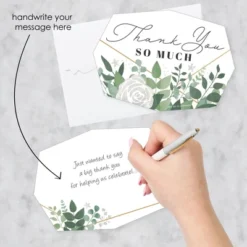 Big Dot Of Happiness Boho Botanical - Shaped Thank You Cards - Greenery Party Thank You Note Cards With Envelopes - Set Of 12
