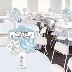 Big Dot Of Happiness Winter Wonderland - Snowflake Holiday Party And Winter Wedding Centerpiece Sticks - Showstopper Table Toppers - 35 Pieces