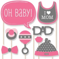 Big Dot Of Happiness Baby Girl - Baby Shower Photo Booth Props Kit - 20 Count -Party Planers Store GUEST 480aab9f 3051 444c 8373 88652b57ad91