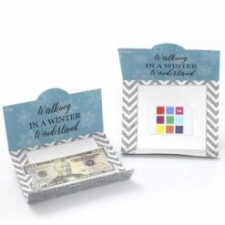 Big Dot Of Happiness Winter Wonderland - Snowflake Holiday Party And Winter Wedding Money And Gift Card Holders - Set Of 8