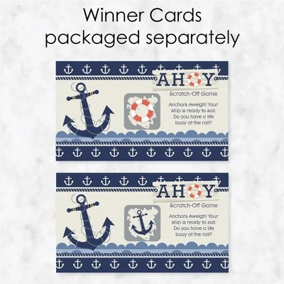 Big Dot Of Happiness Ahoy Nautical - Baby Shower Or Birthday Party Game Scratch Off Cards - 22 Count 4 Big Dot Of Happiness Ahoy Nautical - Baby Shower Or Birthday Party Game Scratch Off Cards - 22 Count - Image 2