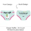 Big Dot Of Happiness Whole Llama Fun - Diaper Shaped Raffle Ticket Inserts - Llama Fiesta Baby Shower Activities - Diaper Raffle Game - Set Of 24