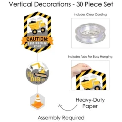 Big Dot Of Happiness Dig It - Construction Party Zone - Baby Shower Or Birthday Party DIY Backdrop - Hanging Vertical Decorations - 30 Pieces -Party Planers Store GUEST 499c08dc 37c9 4ee0 be3d e19231f8bbcc