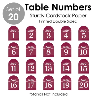Big Dot Of Happiness Burgundy Elegantly Simple - Wedding Receptions, Parties Or Events Double-Sided 5 X 7 Inches Cards - Table Numbers - 1-20 6 Big Dot Of Happiness Burgundy Elegantly Simple - Wedding Receptions, Parties Or Events Double-Sided 5 X 7 Inches Cards - Table Numbers - 1-20 - Image 4