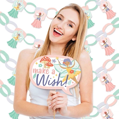 Big Dot Of Happiness Let's Be Fairies - Banner And Photo Booth Decorations - Fairy Garden Birthday Party Supplies Kit - Doterrific Bundle 3 Big Dot Of Happiness Let's Be Fairies - Banner And Photo Booth Decorations - Fairy Garden Birthday Party Supplies Kit - Doterrific Bundle