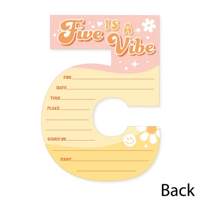 Big Dot Of Happiness Five Is A Vibe - Shaped Fill-In Invitations - Boho Hippie Fifth Birthday Party Invitation Cards With Envelopes - Set Of 12 5 Big Dot Of Happiness Five Is A Vibe - Shaped Fill-In Invitations - Boho Hippie Fifth Birthday Party Invitation Cards With Envelopes - Set Of 12 - Image 3