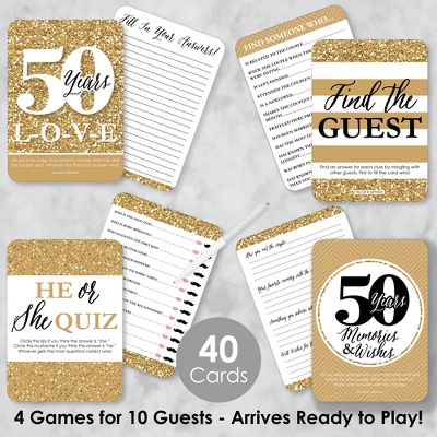 Big Dot Of Happiness We Still Do - 50th Wedding Anniversary - 4 Anniversary Party Games - 10 Cards Each - Gamerific Bundle 3 Big Dot Of Happiness We Still Do - 50th Wedding Anniversary - 4 Anniversary Party Games - 10 Cards Each - Gamerific Bundle