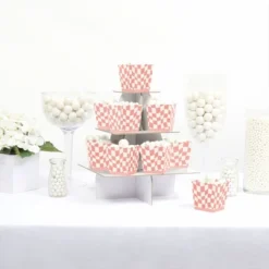 Big Dot Of Happiness Pink Checkered Party - Party Mini Favor Boxes - Treat Candy Boxes - Set Of 12