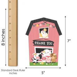 Big Dot Of Happiness Girl Farm Animals - Shaped Thank You Cards Pink Barnyard Baby Shower Or Birthday Party Thank You Note Cards With Envelopes 12 Ct -Party Planers Store GUEST 4c875897 53e9 4e60 bcc3 c5d3e2865ed7