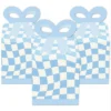Big Dot Of Happiness Blue Checkered Party - Square Favor Gift Boxes - Bow Boxes - Set Of 12