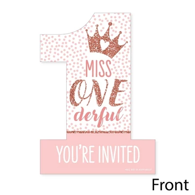 Big Dot Of Happiness 1st Birthday Little Miss Onederful - Shaped Fill-In Invites - First Birthday Party Invitation Cards With Envelopes - Set Of 12 4 Big Dot Of Happiness 1st Birthday Little Miss Onederful - Shaped Fill-In Invites - First Birthday Party Invitation Cards With Envelopes - Set Of 12 - Image 2