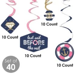 Big Dot Of Happiness Last Sail Before The Veil - Nautical Bachelorette And Bridal Shower Hanging Decor - Party Decoration Swirls - Set Of 40 -Party Planers Store GUEST 4f553905 78b9 4504 87ec 21c74cf6bcfe