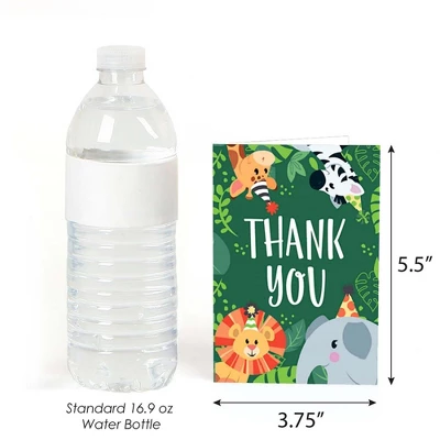 Big Dot Of Happiness Jungle Party Animals - Safari Zoo Animal Birthday Party Or Baby Shower Thank You Cards (8 Count) 4 Big Dot Of Happiness Jungle Party Animals - Safari Zoo Animal Birthday Party Or Baby Shower Thank You Cards (8 Count) - Image 2