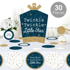 Big Dot Of Happiness Twinkle Twinkle Little Star - Baby Shower Or Birthday Party Decor And Confetti - Terrific Table Centerpiece Kit - Set Of 30