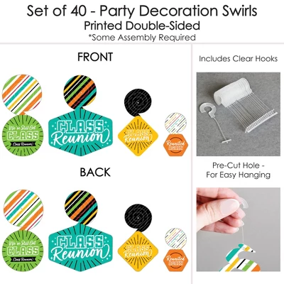 Big Dot Of Happiness Still Got Class - High School Reunion Party Hanging Decor - Party Decoration Swirls - Set Of 40 6 Big Dot Of Happiness Still Got Class - High School Reunion Party Hanging Decor - Party Decoration Swirls - Set Of 40 - Image 4