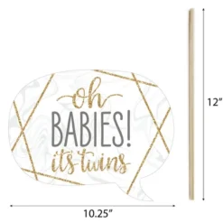 Big Dot Of Happiness It's Twins - Gold Twins Baby Shower Photo Booth Props Kit - 20 Count -Party Planers Store GUEST 51caa5d4 64d8 4ab0 8436 b44707c48df6