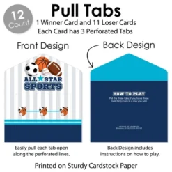 Big Dot Of Happiness Go, Fight, Win - Sports - Baby Shower Or Birthday Party Game Pickle Cards - Pull Tabs 3-in-a-Row - Set Of 12 -Party Planers Store GUEST 527ce758 02ac 47e6 a594 8aae6a426436