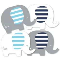 Big Dot Of Happiness Blue Elephant - Decorations DIY Boy Baby Shower Or Birthday Party Essentials - Set Of 20