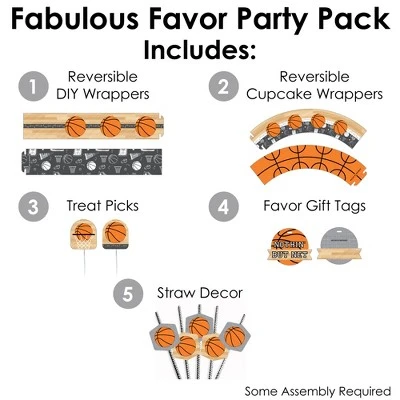 Big Dot Of Happiness Nothin’ But Net - Basketball - Baby Shower Or Birthday Party Favors And Cupcake Kit - Fabulous Favor Party Pack - 100 Pieces 3 Big Dot Of Happiness Nothin’ But Net - Basketball - Baby Shower Or Birthday Party Favors And Cupcake Kit - Fabulous Favor Party Pack - 100 Pieces