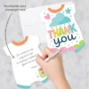 Big Dot Of Happiness Colorful Baby Shower - Shaped Thank You Cards - Gender Neutral Party Thank You Note Cards With Envelopes - Set Of 12